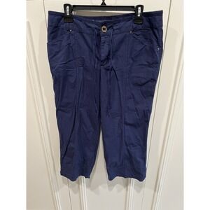 Fresh Produce Navy Capri Pants Cotton Nautical Beach Boho Coastal Classic